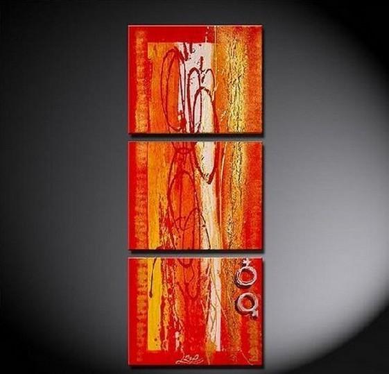 Canvas Art, Abstract Art, Abstract Oil Painting, Kitchen Wall Art, Modern Art, 3 Panel Painting, Abstract Painting-LargePaintingArt.com