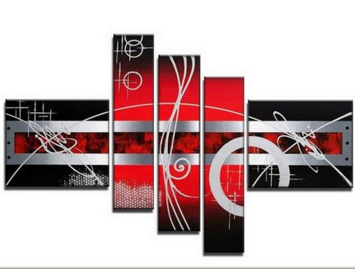 Canvas Wall Art, Canvas Painting, Huge Art, 5 Piece Wall Art, Large Wall Art, Abstract Painting, Hand Painted Art, Group Art-LargePaintingArt.com