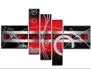 Canvas Wall Art, Canvas Painting, Huge Art, 5 Piece Wall Art, Large Wall Art, Abstract Painting, Hand Painted Art, Group Art-LargePaintingArt.com