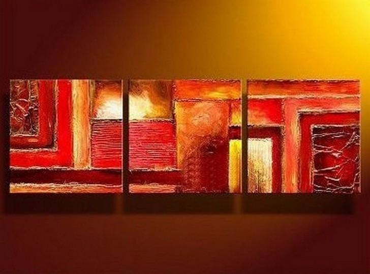 Canvas Painting, Wall Art, Red Art, Abstract Art, Abstract Painting, Large Oil Painting, Living Room Wall Art, Modern Art, 3 Piece Wall Art, Huge Painting-LargePaintingArt.com