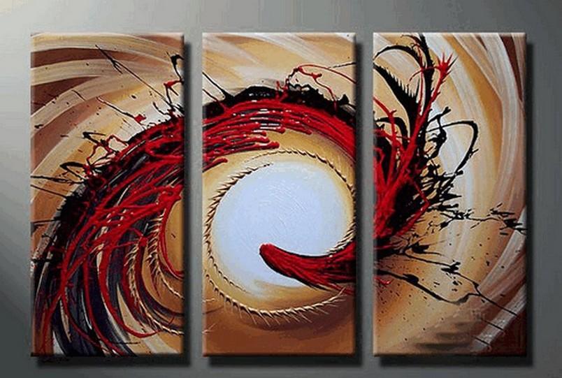 Colorful Lines, Large Painting, Living Room Wall Art, Contemporary Art, 3 Piece Oil Painting, Large Wall Art, Ready to Hang-LargePaintingArt.com