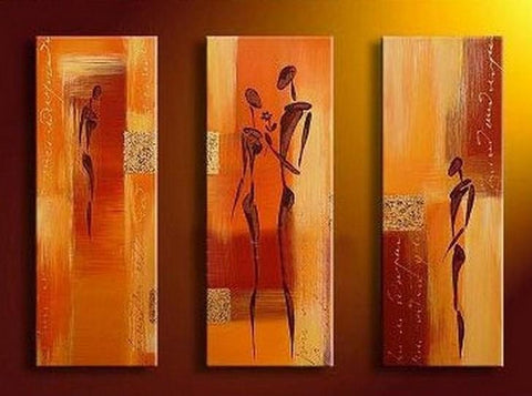 Large Painting, Abtract Figure Art, Bedroom Wall Art, Canvas Painting, Abstract Art, Abstract Painting, Acrylic Art, 3 Piece Wall Art, Canvas Art-LargePaintingArt.com