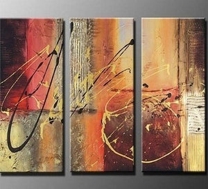 Canvas Painting, Abtract Lines, Bedroom Wall Art, Canvas Painting, Abstract Art, Abstract Painting, Acrylic Art, 3 Piece Wall Art, Canvas Art-LargePaintingArt.com