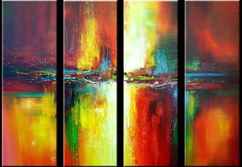 Ready to Hang Art, Modern Art, Abstract Wall Art, Wall Painting, Acrylic Art, Modern Wall Art, Abstract Art, Canvas Painting, Abstract Painting, 4 Piece Wall Art-LargePaintingArt.com