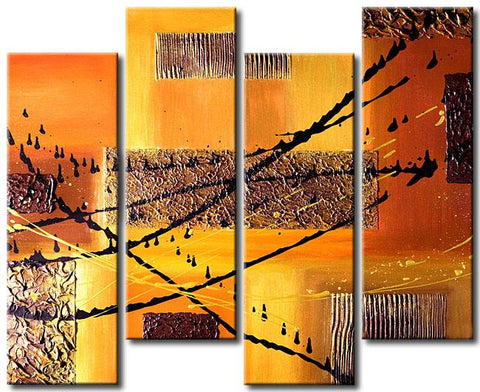 Large Canvas Art for Living Room, Abstract Canvas Painting, Abstract Painting for Sale, 4 Piece Wall Art, Large Abstract Wall Art Paintings-LargePaintingArt.com