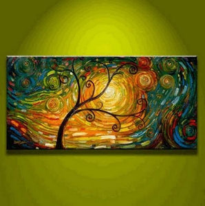Contemporary Art, Abstract Art, Tree of Life Painting, Abstract Art Painting, Living Room Wall Art, Canvas Art-LargePaintingArt.com