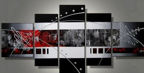 Large Wall Art, Hand Painted Art, Wall Painting, Abstract Painting, Canvas Art Painting, Huge Wall Art, Acrylic Art, 5 Piece-LargePaintingArt.com