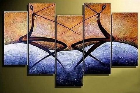 Hand Painted Art, Wall Painting, Canvas Painting, Large Wall Art, Abstract Painting, Canvas Art Painting, Huge Wall Art, Acrylic Art, 5 Piece-LargePaintingArt.com