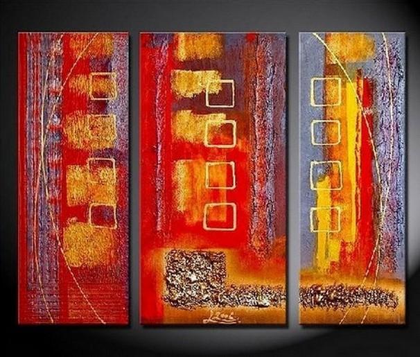 Red Abstract Painting, Large Modern Canvas Art, Hand Painted Acrylic, Bedroom Living Room Wall Decor, Bold Crimson Color Field Art
