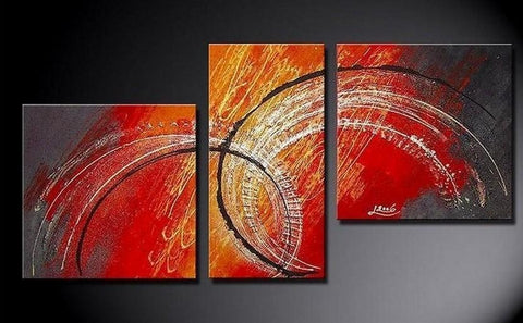 Abstract Wall Art, Bedroom Wall Art, Red Abstract Painting, Large Painting, Living Room Wall Art, Modern Art, Art on Canvas-LargePaintingArt.com