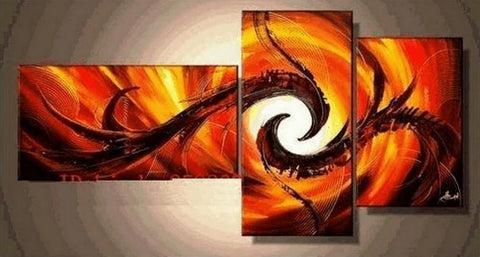 Contemporary Art, Abstract Modern Art, Red Abstract Lines, Wall Art, Modern Art, Canvas Painting-LargePaintingArt.com
