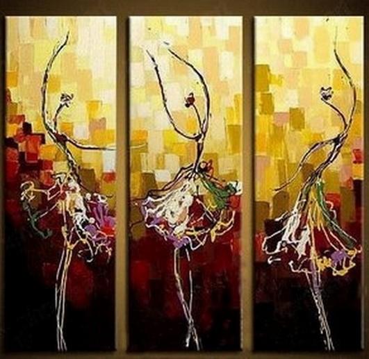 Painting on Sale, Canvas Art, Ballet Dancer Art, Abstract Art Painting, Dining Room Wall Art, Art on Canvas, Modern Art, Contemporary Art-LargePaintingArt.com