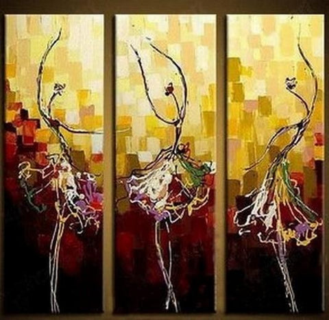 Painting on Sale, Canvas Art, Ballet Dancer Art, Abstract Art Painting, Dining Room Wall Art, Art on Canvas, Modern Art, Contemporary Art-LargePaintingArt.com