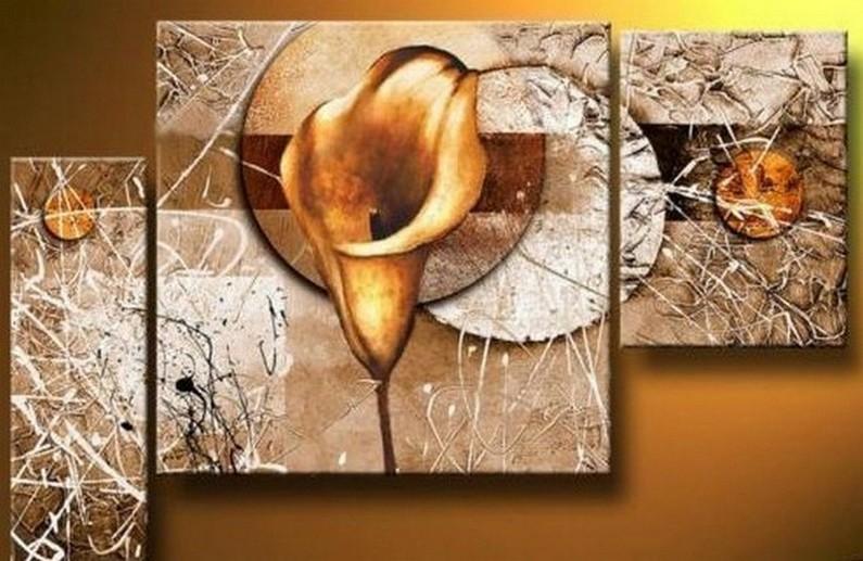 Floral Art Painting, Canvas Art, Wall Art Decor, Dining Room Wall Art, Art on Canvas, Abstract Art, Flower Painting-LargePaintingArt.com