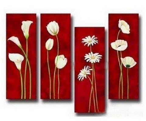 Flower Canvas Painting, Flower Abstract Painting, Large Wall Painting, Bedroom Wall Art Paintings, Modern Art, Extra Large Wall Art on Canvas-LargePaintingArt.com