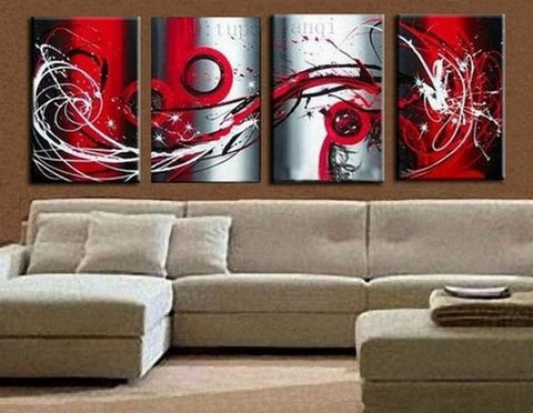 Abstract Art, Red Abstract Painting, Living Room Wall Art, Modern Art for Sale, Extra Large Wall Art, Wall Hanging-LargePaintingArt.com