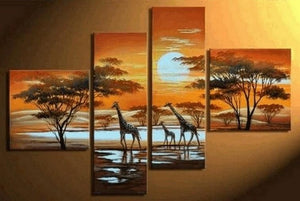 African Painting, Abstract Art, Sunset Painting, Extra Large Painting, Living Room Wall Art, Modern Art, Extra Large Wall Art, Contemporary Art, Modern Art Painting-LargePaintingArt.com