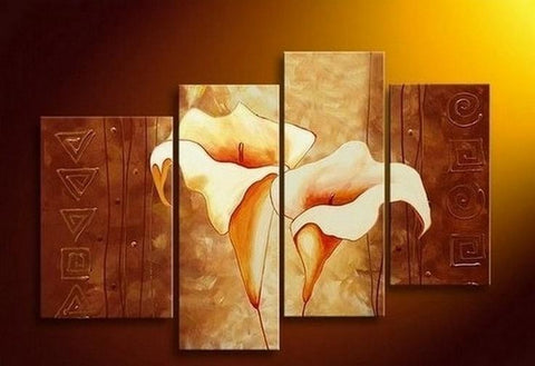 Large Painting, Abstract Art, Calla Lily Flower Painting, Abstract Painting, Dining Room Wall Art, Modern Art, Wall Art, Contemporary Art, Modern Art-LargePaintingArt.com