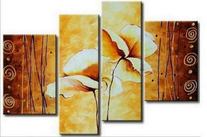 Abstract Art, Lotus Flower Painting, Large Painting, Abstract Painting, Dining Room Wall Art, Modern Art, Wall Art, Contemporary Art-LargePaintingArt.com