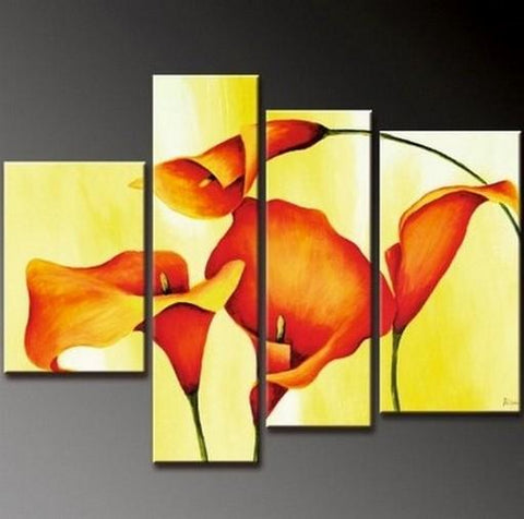 Abstract Painting, Bedroom Wall Art, Large Painting, Abstract Art, Calla Lily Flower Painting, Modern Art, Wall Art, Contemporary Art, Modern Art-LargePaintingArt.com