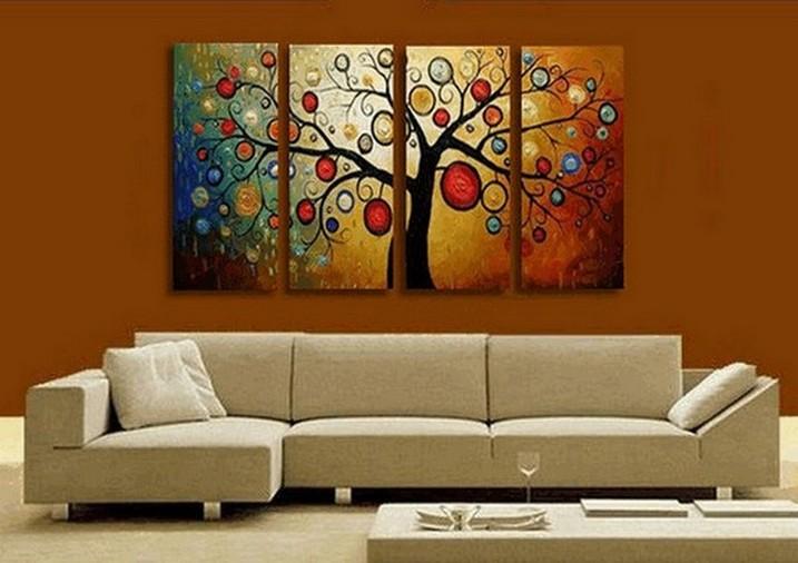 Abstract Painting, Tree of Life Painting, Abstract Art, 4 Piece Canvas Art, Contemporary Art, Modern Art-LargePaintingArt.com