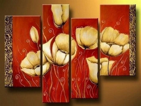 Lotus Flower Art, Abstract Painting, Dining Room Wall Art, Large Painting, Abstract Art, Calla Lily Flower Painting, Modern Wall Art, Contemporary Art-LargePaintingArt.com