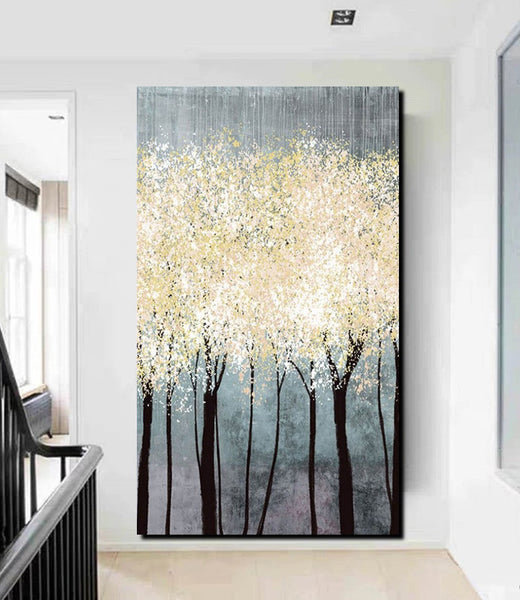 Acrylic Abstract Painting, Tree Paintings, Large Painting on Canvas, Living Room Wall Art Paintings, Buy Paintings Online, Acrylic Painting for Sale-LargePaintingArt.com