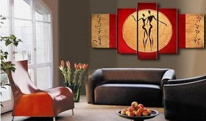 Wall Art, Dancing Figure Painting, Modern Art, Canvas Art, 5 Piece Canvas Art, Abstract Art, Canvas Painting, Art Painting, Contemporary Art-LargePaintingArt.com