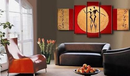 Wall Art, Dancing Figure Painting, Modern Art, Canvas Art, 5 Piece Canvas Art, Abstract Art, Canvas Painting, Art Painting, Contemporary Art-LargePaintingArt.com