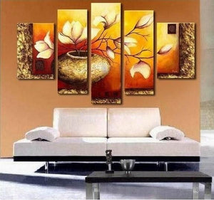 Abstract Flower Painting, Large Abstract Painting, Acrylic Flower Painting, Heavy Texture Painting, Living Room Wall Art Painting-LargePaintingArt.com