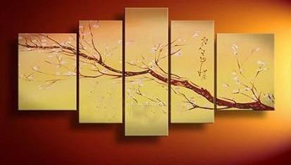 Flower Tree Painting, Plum Tree, Abstract Art, Abstract Painting, Canvas Painting, Wall Art, Large Abstract Art, Acrylic Art, Bedroom Wall Art-LargePaintingArt.com