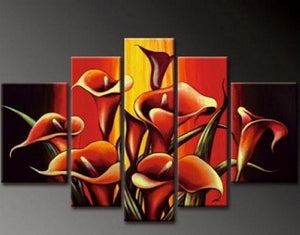 Flower Painting, Calla Lily Flower, Abstract Art, Abstract Painting, Canvas Painting, Wall Art, Large Abstract Art, Acrylic Art, Bedroom Wall Art-LargePaintingArt.com