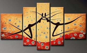Wall Art, Dancing Figure Painting, Modern Art, Canvas Art, 5 Piece Canvas Art, Abstract Art, Canvas Painting, Abstract Painting, Contemporary Art-LargePaintingArt.com