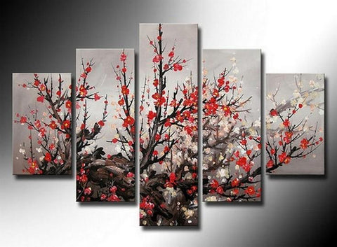 Large Art, Abstract Art, Bedroom Art Painting, Abstract Painting, Canvas Painting, 5 Piece Wall Art, Canvas Art Painting, Flower Painting, Ready to Hang-LargePaintingArt.com