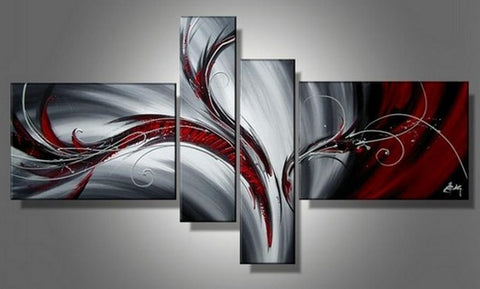 Canvas Art Painting, Large Wall Art Ideas for Living Room, Abstract Abstract Painting, Acrylic Abstract Art, 4 Piece Wall Art, Hand Painted Canvas Art-LargePaintingArt.com
