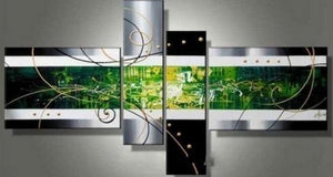 Simple Canvas Art Painting, Acrylic Art on Canvas, Abstract Art on Sale, 4 Panel Wall Art Paintings, Hand Painted Art, Simple Modern Art-LargePaintingArt.com