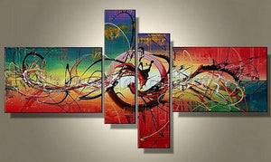 Large Abstract Wall Art Paintings, Contemporary Acrylic Art, Abstract Lines Painting, Hand Painted Art, Heavy Texture Paintings-LargePaintingArt.com