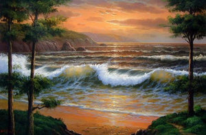 pacific Ocean, Big Wave, Wall Painting, Seascape Art, Canvas Art, Canvas Painting, Large Wall Art, Large Painting, Canvas Oil Painting, Canvas Art-LargePaintingArt.com