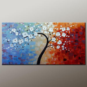 Heavy Texture Painting, Flower Art, Acrylic Painting, Abstract Art Painting, Canvas Wall Art, Bedroom Wall Art, Canvas Art, Modern Art, Contemporary Art-LargePaintingArt.com