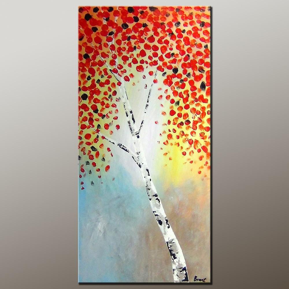 Tree Art, Acrylic Painting, Autumn Tree Painting, Abstract Art Painting, Canvas Wall Art, Bedroom Wall Art, Canvas Art, Modern Art, Contemporary Art-LargePaintingArt.com