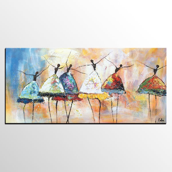 Abstract Painting for Living Room, Acrylic Canvas Painting, Ballet Dancer Painting, Wall Art Paintings, Custom Abstract Painting, Buy Art Online-LargePaintingArt.com