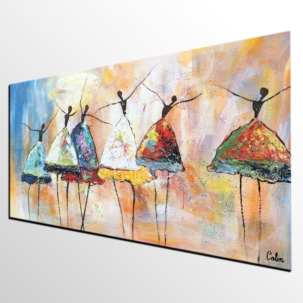 Abstract Painting for Living Room, Acrylic Canvas Painting, Ballet Dancer Painting, Wall Art Paintings, Custom Abstract Painting, Buy Art Online-LargePaintingArt.com
