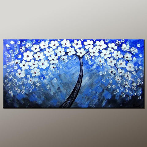 Flower Art, Acrylic Painting, Heavy Texture Painting, Abstract Art Painting, Canvas Wall Art, Bedroom Wall Art, Canvas Art, Modern Art, Contemporary Art-LargePaintingArt.com