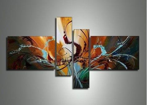 Modern Canvas Painting for Living Room, Abstract Painting on Canvas, 4 Piece Canvas Art, Abstract Acryli Wall Art Paintings, Contemporary Wall Art Ideas-LargePaintingArt.com
