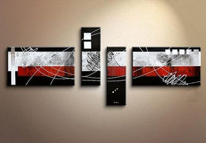 Modern Canvas Art Paintings, Large Abstract Painting for Living Room, Oil Painting on Canvas, Black and Red Canvas Painting, Modern Painting for Sale-LargePaintingArt.com