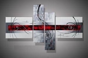 Simple Canvas Wall Art Ideas, Huge Canvas Art, Large Abstract Art for Living Room, 4 Piece Canvas Art, Abstract Oil Painting, Contemporary Wall Art Paintings-LargePaintingArt.com