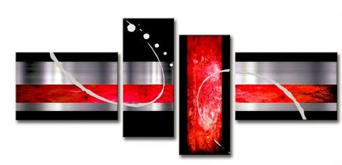 Abstract Wall Art Paintings, Huge Wall Art, Extra Large Painting for Living Room, Black and Red Wall Art, Art on Canvas, Buy Art Online-LargePaintingArt.com