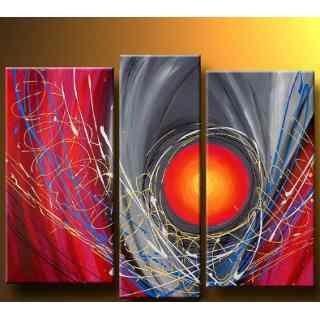 Living Room Wall Decor, Abstract Painting, Wall Hanging, Abstract Wall Art, 3 Panel Modern Art, Art for Sale-LargePaintingArt.com