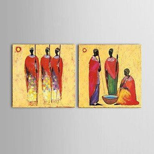 Acrylic Canvas Painting, African Woman Painting, Dining Room Canvas Painting, Buy Paintings Online-LargePaintingArt.com