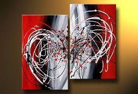 Wall Art, Wall Hanging, Large Art, Black and Red Canvas Painting, Abstract Art, Bedroom Wall Art-LargePaintingArt.com